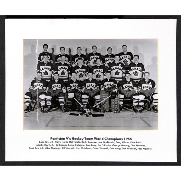 Penticton V's Hockey Team World Champion 1955 Reprint 8x10 Photo