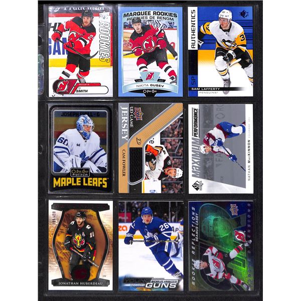 Lot of 9 Various Hockey Inserts or Rookie Cards Various Teams & Players