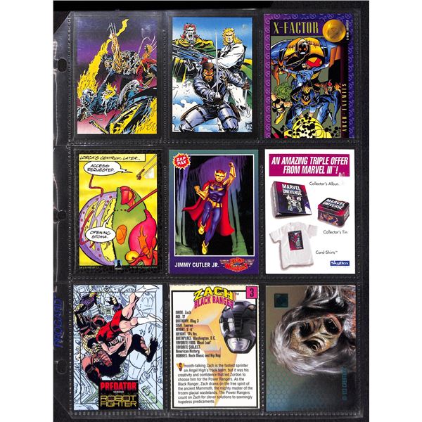 Lot Of 9 Various Comic or Movie Collector cards