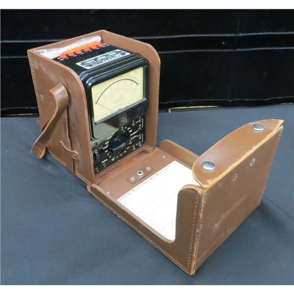 Vintage Canadian Military Simpson 635 Multimeter With Lather Carry Case