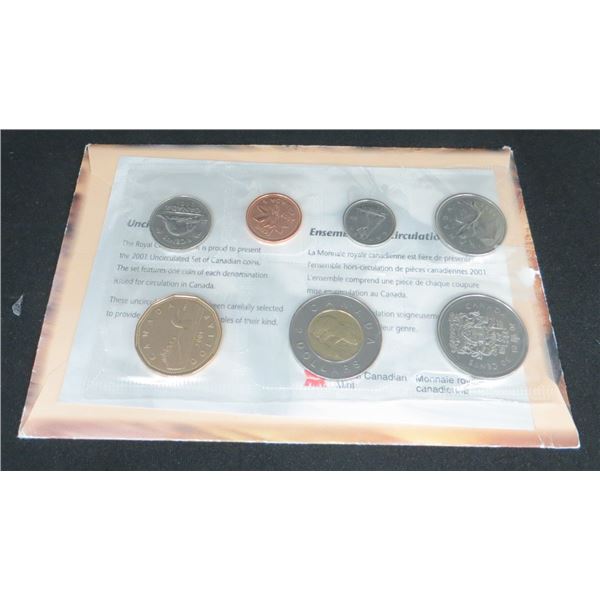Royal Canadian Mint 2001 Uncirculated 7 Coin Collector Set
