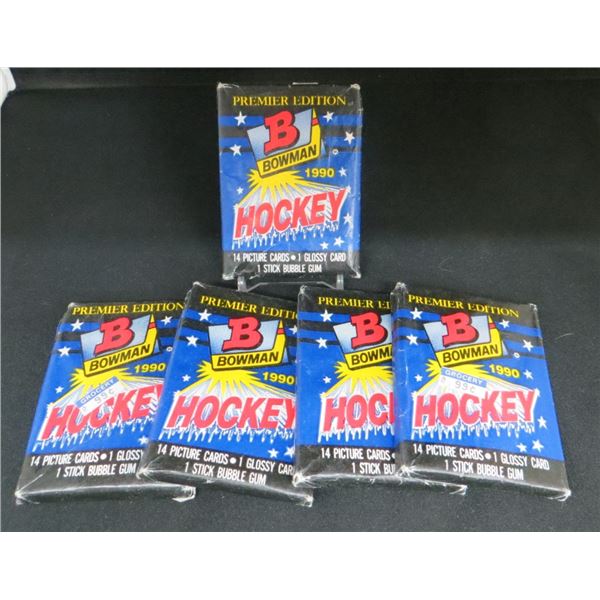 5 Sealed Packs 1990 Bowman Hockey 15 Cards Per Pack