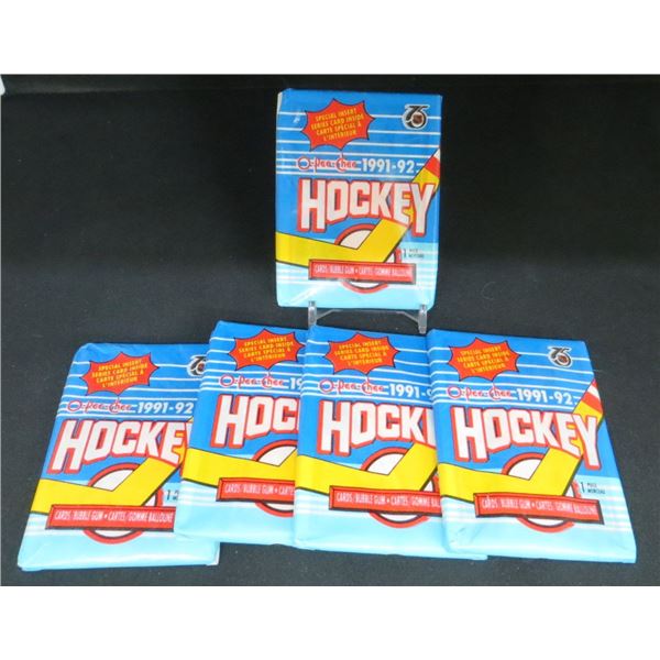 5 Sealed Packs 1991-92 OPC Hockey
