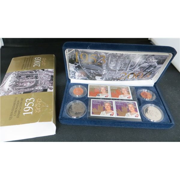 RCM 2003 (1953-) Queen Elizabeth II Coronation Stamp & Coin Set