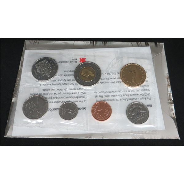 Royal Canadian Mint 2002 Uncirculated 7 Coin Set