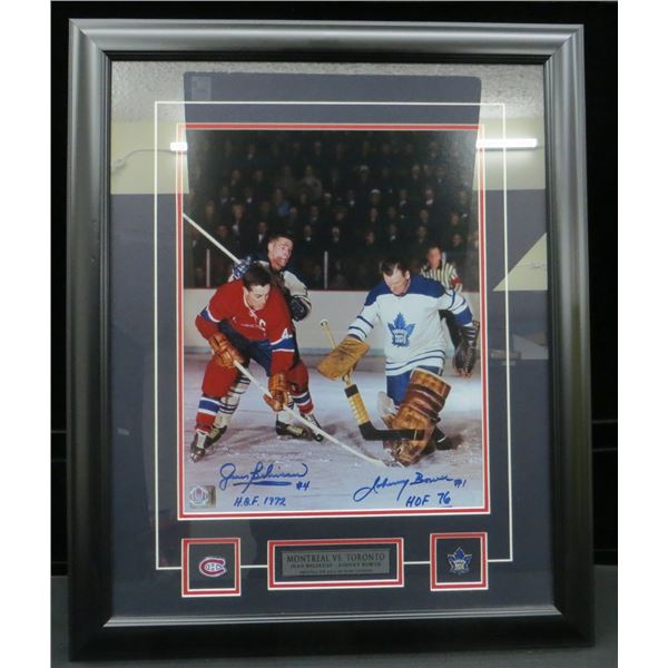 Jean Beliveau & Johnny Bower Signed 11x14 Photo Professionally Framed