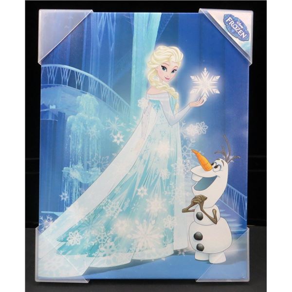 New Disney Frozen Elsa & Olaf 14x18 Framed Canvas