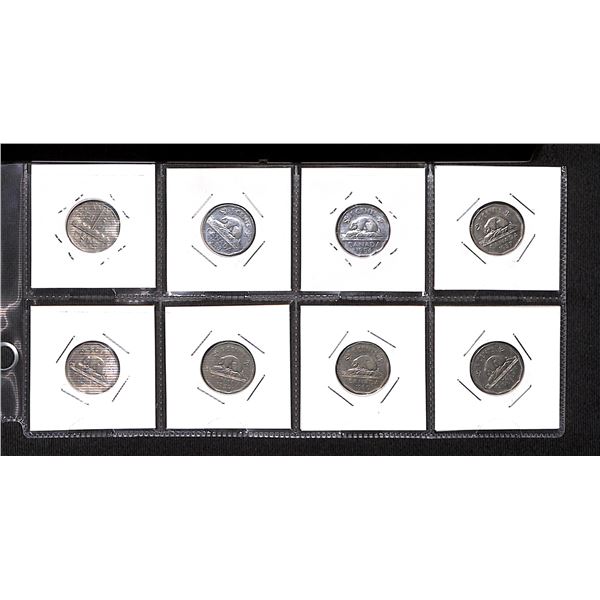 Collection Of Donated Nickels Different Years