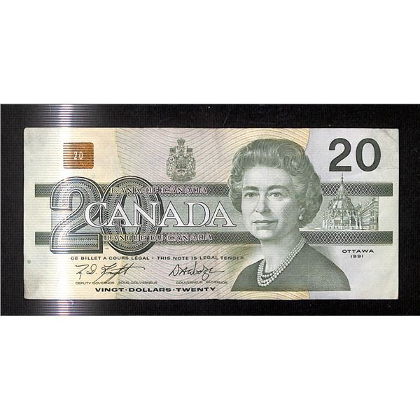 1991 Canadian $20 Twenty Dollar Bill Knight-Dodge - EWF4151754