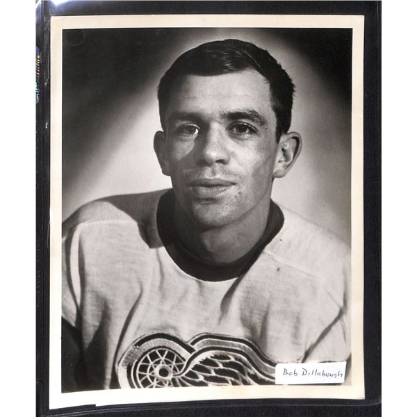 Vintage Original 8x10 Black & White Photo Detroit Red Wings Bob Dillabough