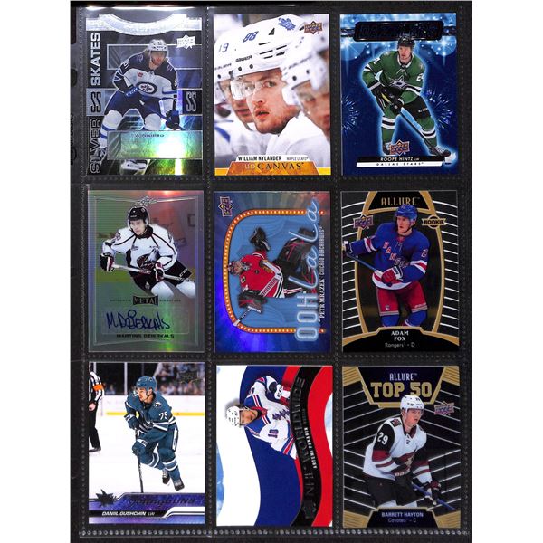 Lot of 9 Various Hockey Inserts or Rookie Cards Various Teams & Players