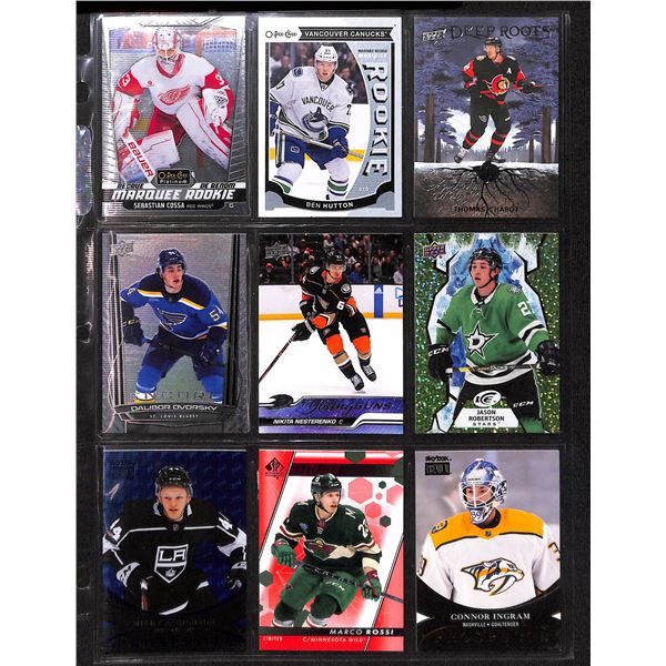 Lot of 9 Various Hockey Inserts or Rookie Cards Various Teams & Players
