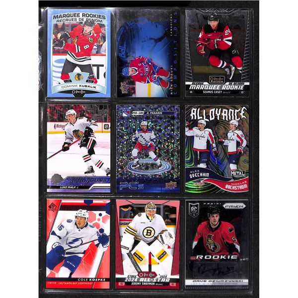 Lot of 9 Various Hockey Inserts or Rookie Cards Various Teams & Players