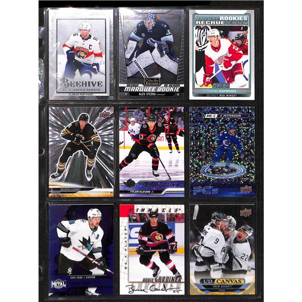 Lot of 9 Various Hockey Inserts or Rookie Cards Various Teams & Players