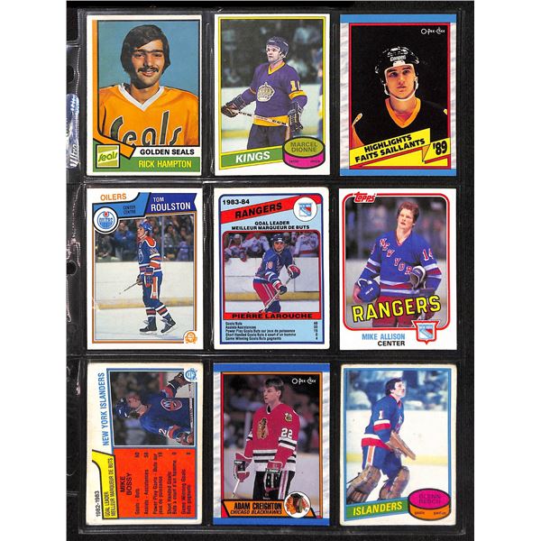 Lot of 9 Various Vintage Hockey Cards Various Teams Sets & Players