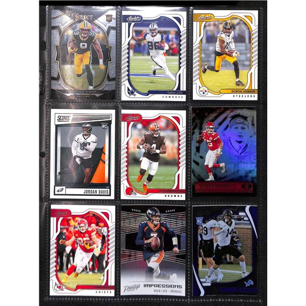 Lot of 9 Various Football Rookie & Insert Cards Various Teams & Players