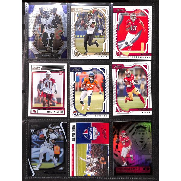 Lot of 9 Various Football Rookie & Insert Cards Various Teams & Players