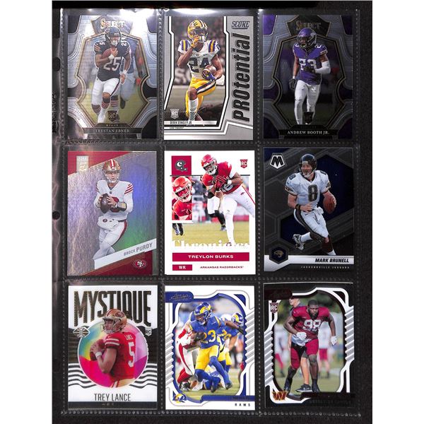 Lot of 9 Various Football Rookie & Insert Cards Various Teams & Players