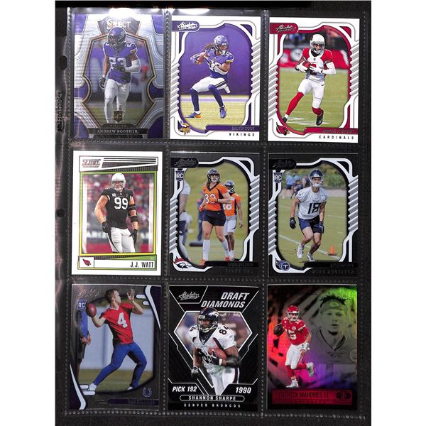 Lot of 9 Various Football Rookie & Insert Cards Various Teams & Players