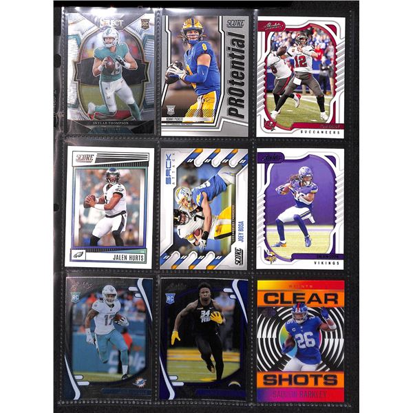 Lot of 9 Various Football Rookie & Insert Cards Various Teams & Players