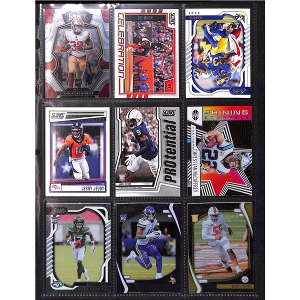 Lot of 9 Various Football Rookie & Insert Cards Various Teams & Players