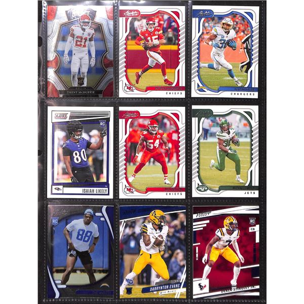 Lot of 9 Various Football Rookie & Insert Cards Various Teams & Players