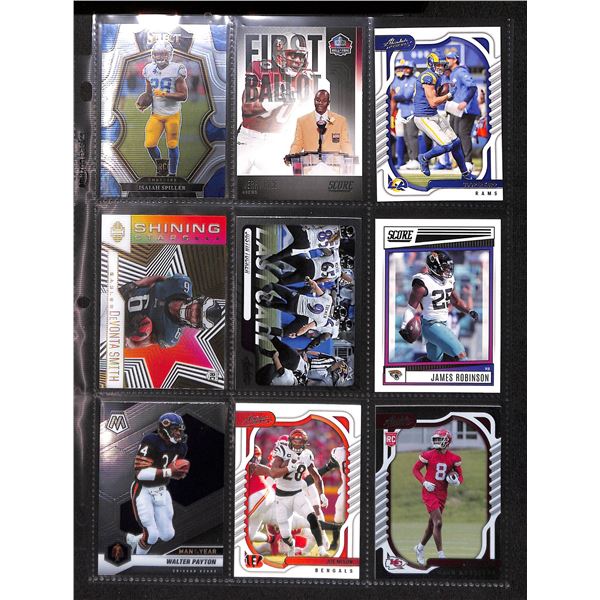 Lot of 9 Various Football Rookie & Insert Cards Various Teams & Players