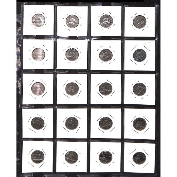 Page Of Donated Canadian Nickels
