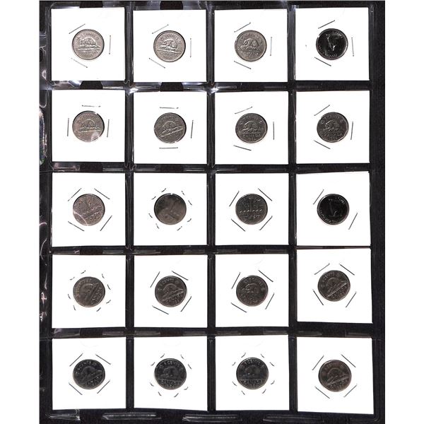 Page Of Donated Canadian Nickels