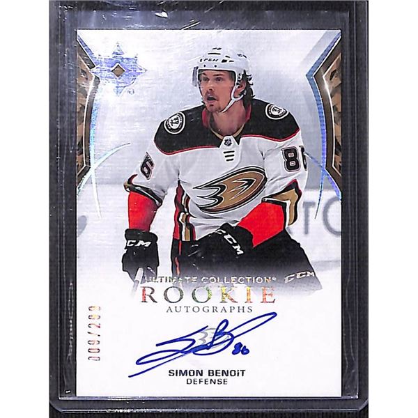 2021-22 Ultimate Collection #153 Simon Benoit AU 9/299 RC BV $30
