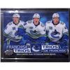 Image 1 : 2020-21 Upper Deck Tim Hortons Franchise Trios #T5 Brock Boeser/Elias Pettersson/Quinn Hughes BV $50