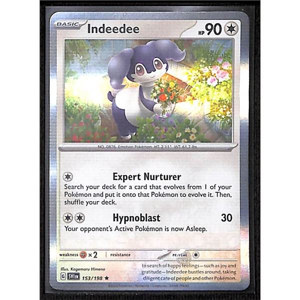 Pokemon Indeedee - 153/198 - Rare HOLO Scarlet & Violet