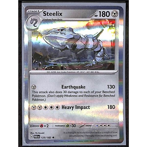 Pokemon Steelix - 125/182 - Rare HOLO Paradox Rift