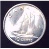 Image 1 : 1966 Canadian Silver 10 Cent Coin