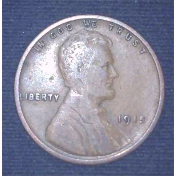 1915 USA Wheat Penny One Cent Coin