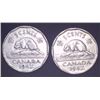 Image 1 : 2x Canadian Nickels 1947