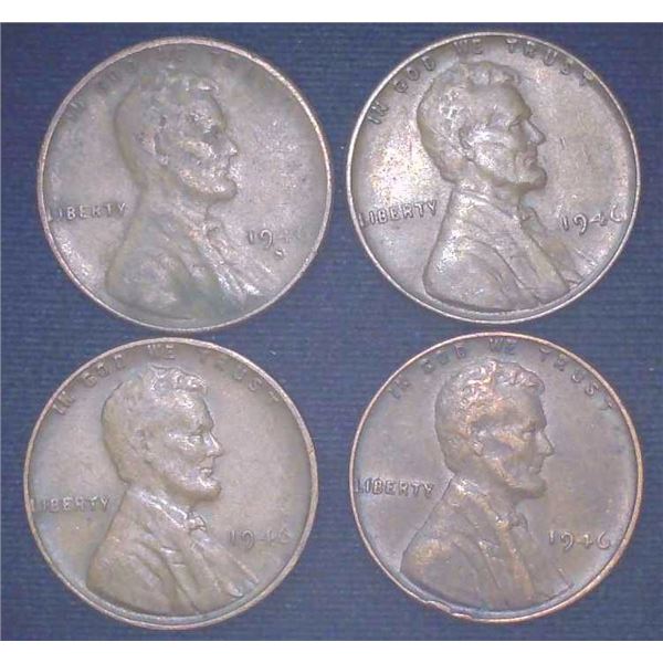 4x USA Pennies 1946