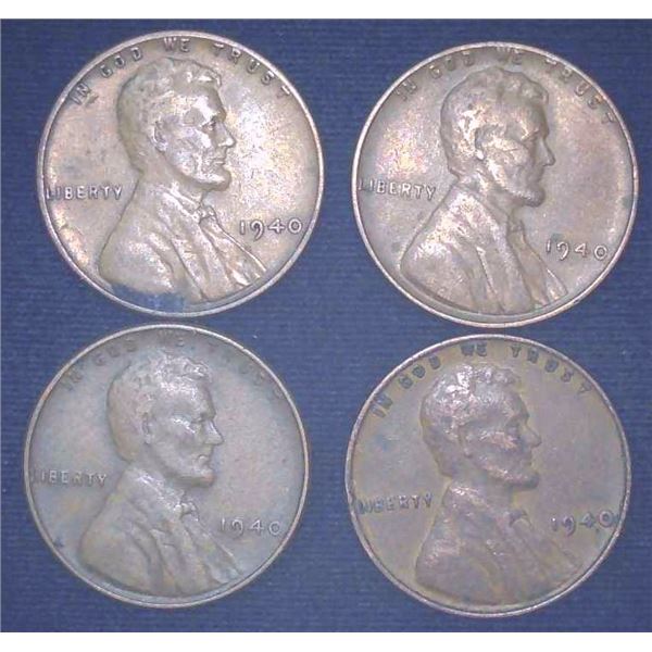 4x Canadian Pennies 1940
