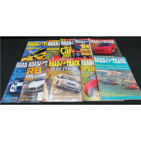 Collection Of 10 Road & Track Magazines Various Years