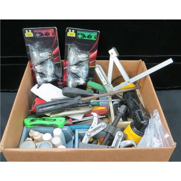 Estate Garage Lot Screw Drivers, Lights, Clamps & More