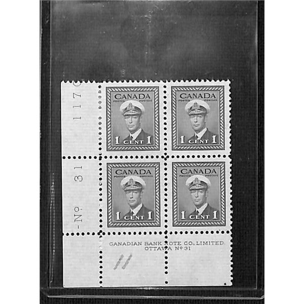 1942 King George 4 Block Of 1 Cent Stamps