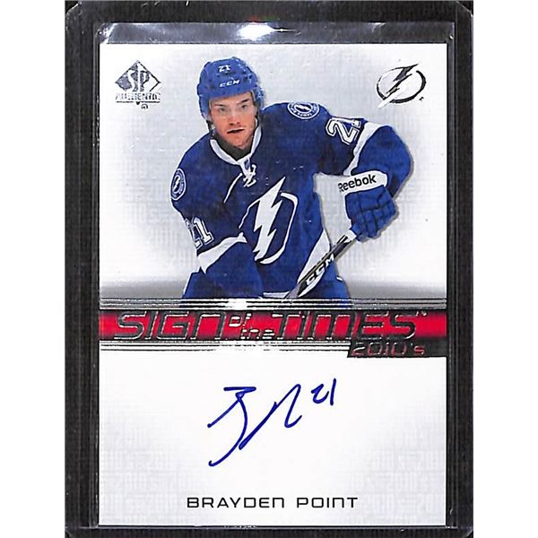 2020-21 SP Authentic Sign of the Times 2010s #ST10BP Brayden Point BV $35