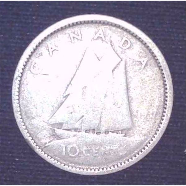 1937 Canadian Silver 10 Cent Coin