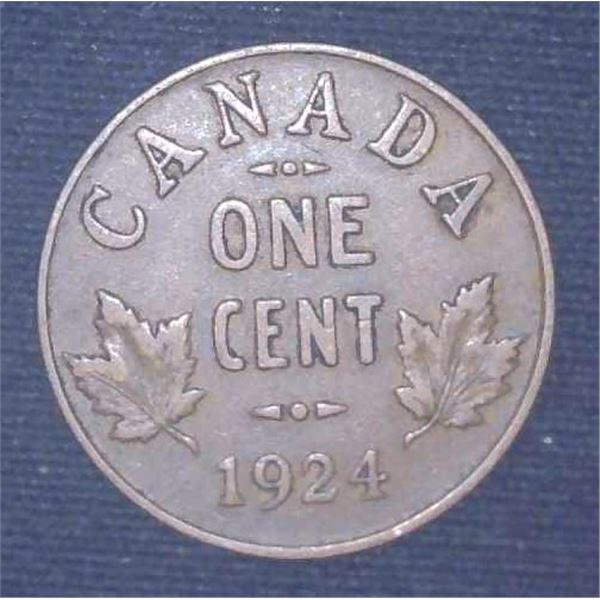 1924 Canadian Penny One Cent Coin