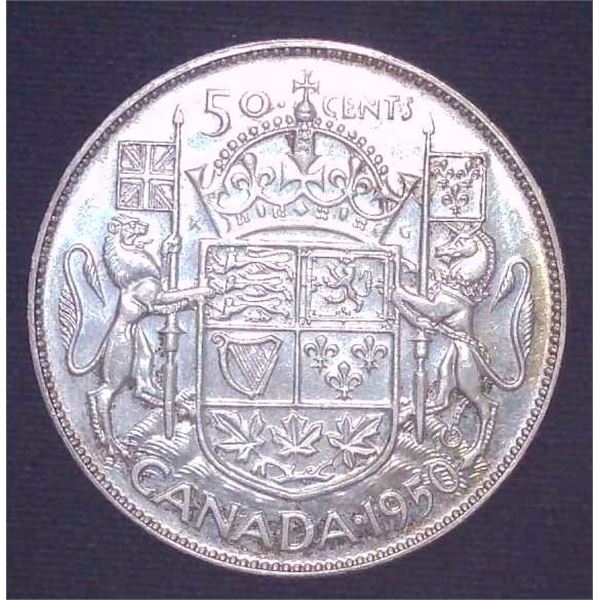 1950 Canadian Silver 50 Cent Coin