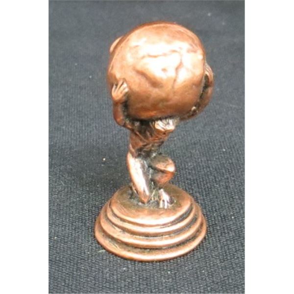 Copper Atlas Statue Figurine 1.5 inches tall