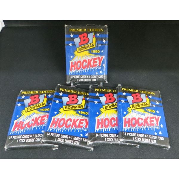 5 Sealed Packs 1990 Bowman Hockey 15 Cards Per Pack