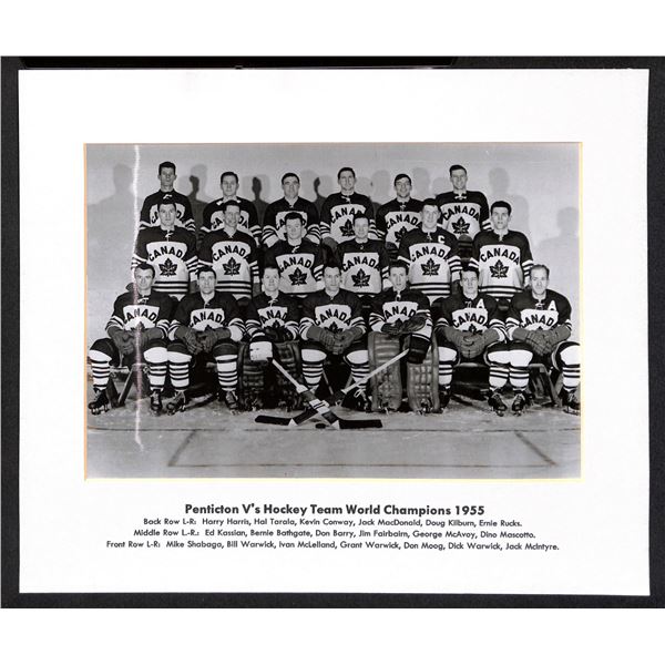Penticton V's Hockey Team World Champion 1955 Reprint 8x10 Photo