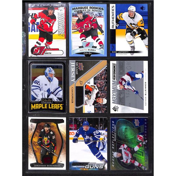 Lot of 9 Various Hockey Inserts or Rookie Cards Various Teams & Players