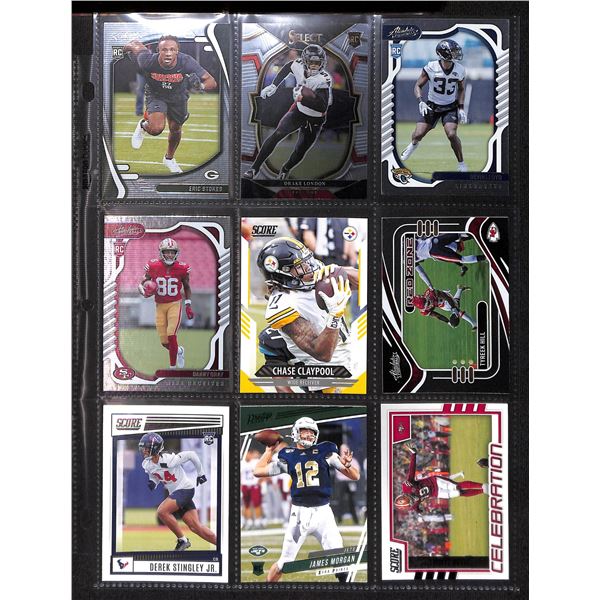 Lot of 9 Various Football Rookie & Insert Cards Various Teams & Players